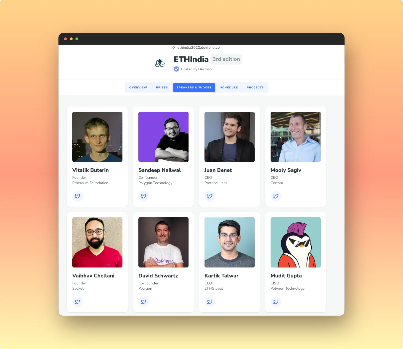 Judges tab microsite